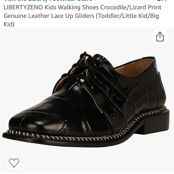 Crocodile print black leather boys dress shoe sz 2 - Picture 1 of 1